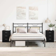 vidaXL Bedside Cabinets 2 pcs Black Oak 38x35x55 cm Engineered Wood 1