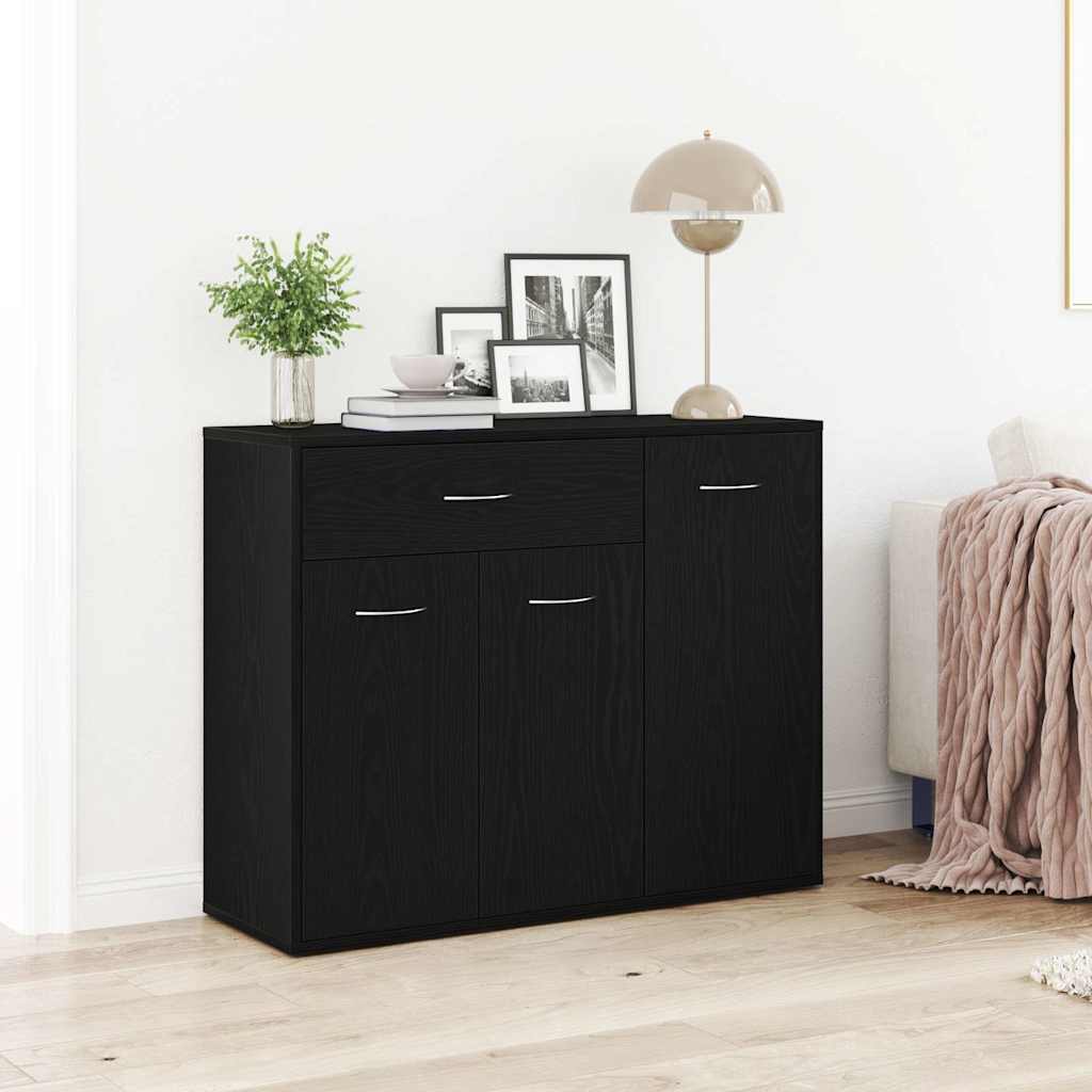 vidaXL Sideboard Black Oak 88x30x70 cm Engineered Wood 1