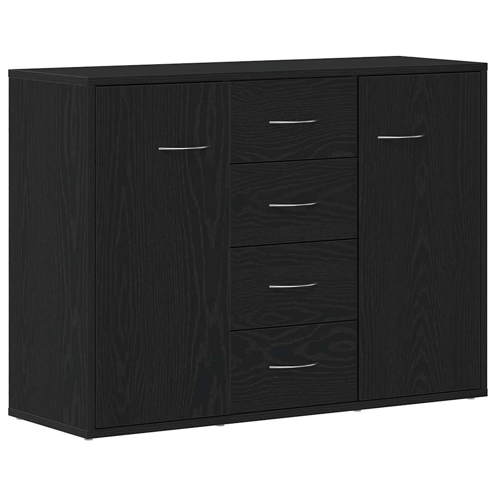 vidaXL Sideboard Black Oak 88x30x64 cm Engineered Wood 2