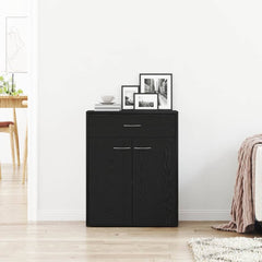 vidaXL Sideboard Black Oak 60 x 30 x 75 cm Engineered Wood 1