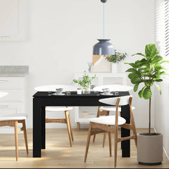 vidaXL Dining Table Black Oak 120x60x76 cm Engineered Wood 3