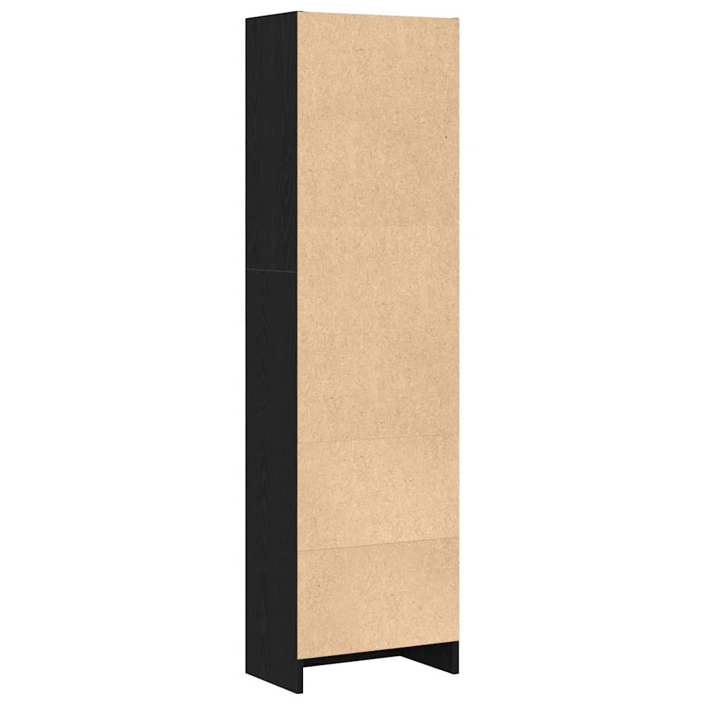 vidaXL Bookcase Black Oak 40x24x143 cm Engineered Wood 6