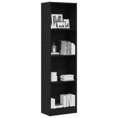 vidaXL Bookcase Black Oak 40x24x143 cm Engineered Wood 3