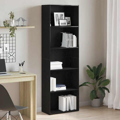 Bookcase 60x30x189 cm Engineered Wood Black oak