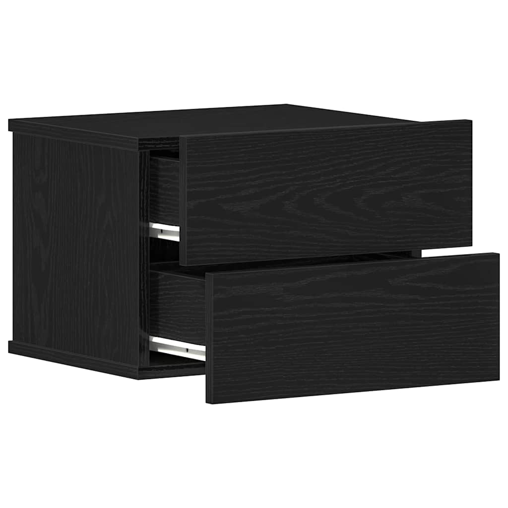 vidaXL Bedside Cabinet 2 pcs Black Oak 40 x 30 x 30 cm Engineered Wood 6