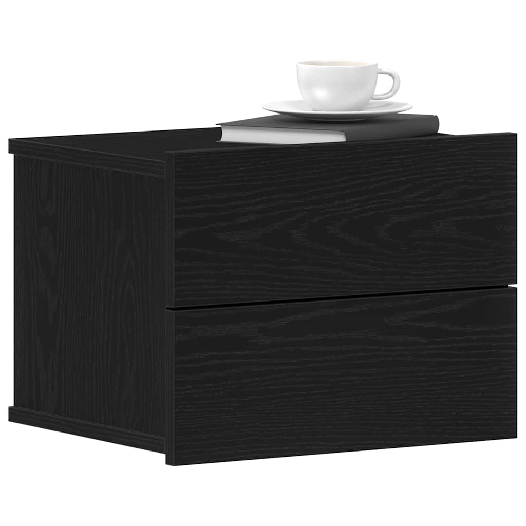 vidaXL Bedside Cabinet 2 pcs Black Oak 40 x 30 x 30 cm Engineered Wood 3
