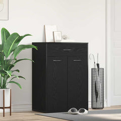vidaXL Shoe Rack 60 x 35 x 84 cm Engineered Wood Black Oak 1