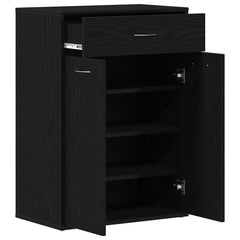 vidaXL Shoe Rack 60 x 35 x 84 cm Engineered Wood Black Oak 5