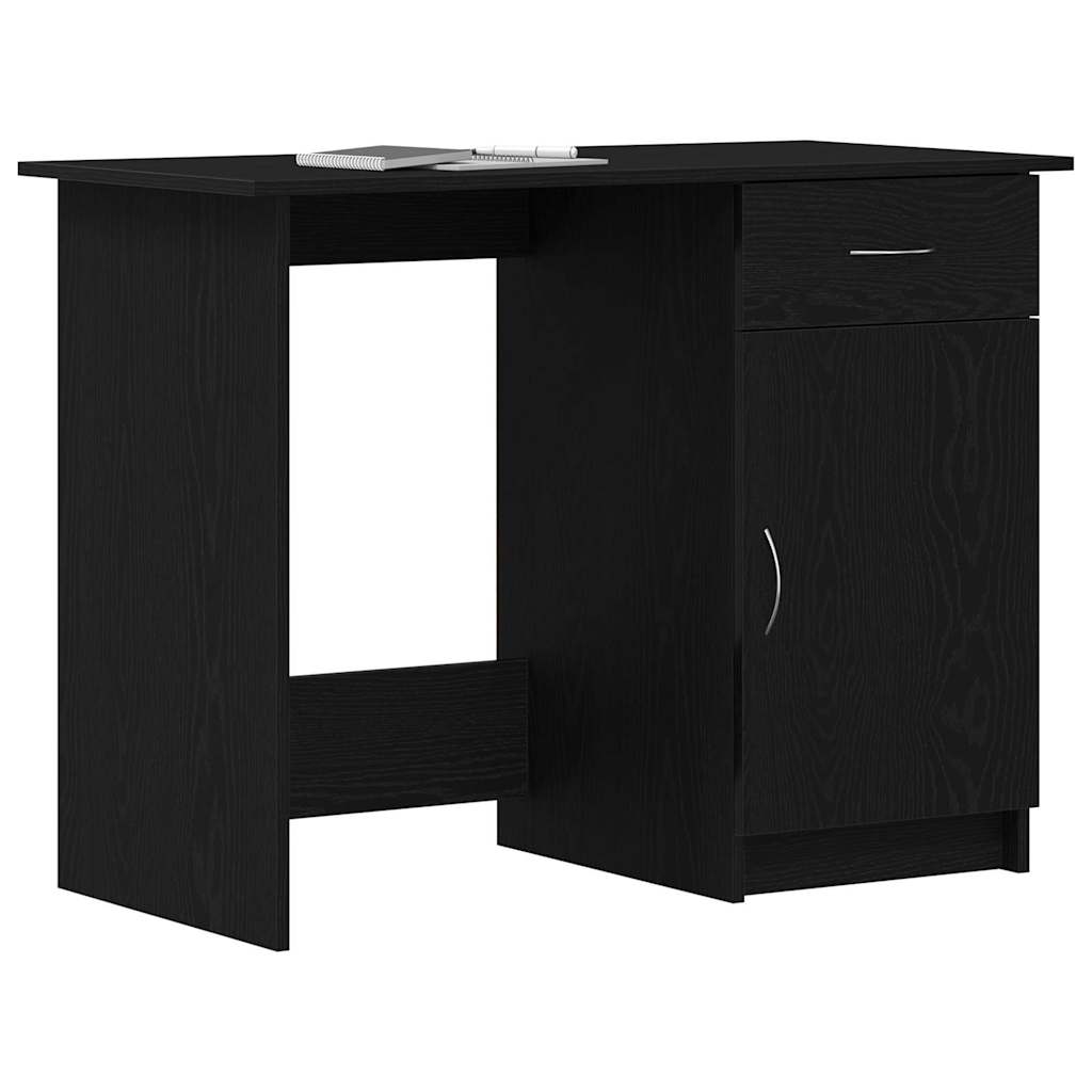 vidaXL Desk Black Oak Engineered Wood 100 x 50 x 76 cm 3