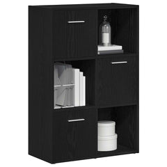vidaXL Book Cabinet/Room Divider Black Oak 60.5x30x90cm Engineered Wood 4