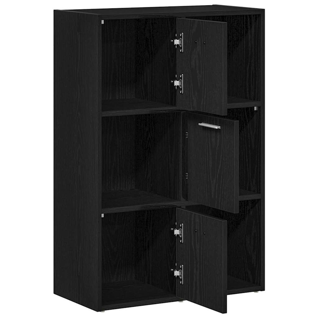 vidaXL Book Cabinet/Room Divider Black Oak 60.5x30x90cm Engineered Wood 5