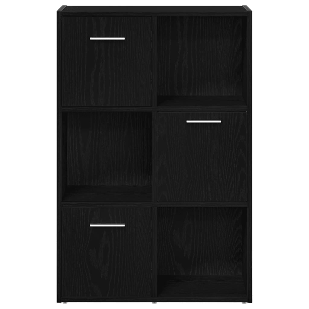 vidaXL Book Cabinet/Room Divider Black Oak 60.5x30x90cm Engineered Wood 6