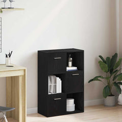 vidaXL Book Cabinet/Room Divider Black Oak 60.5x30x90cm Engineered Wood 1