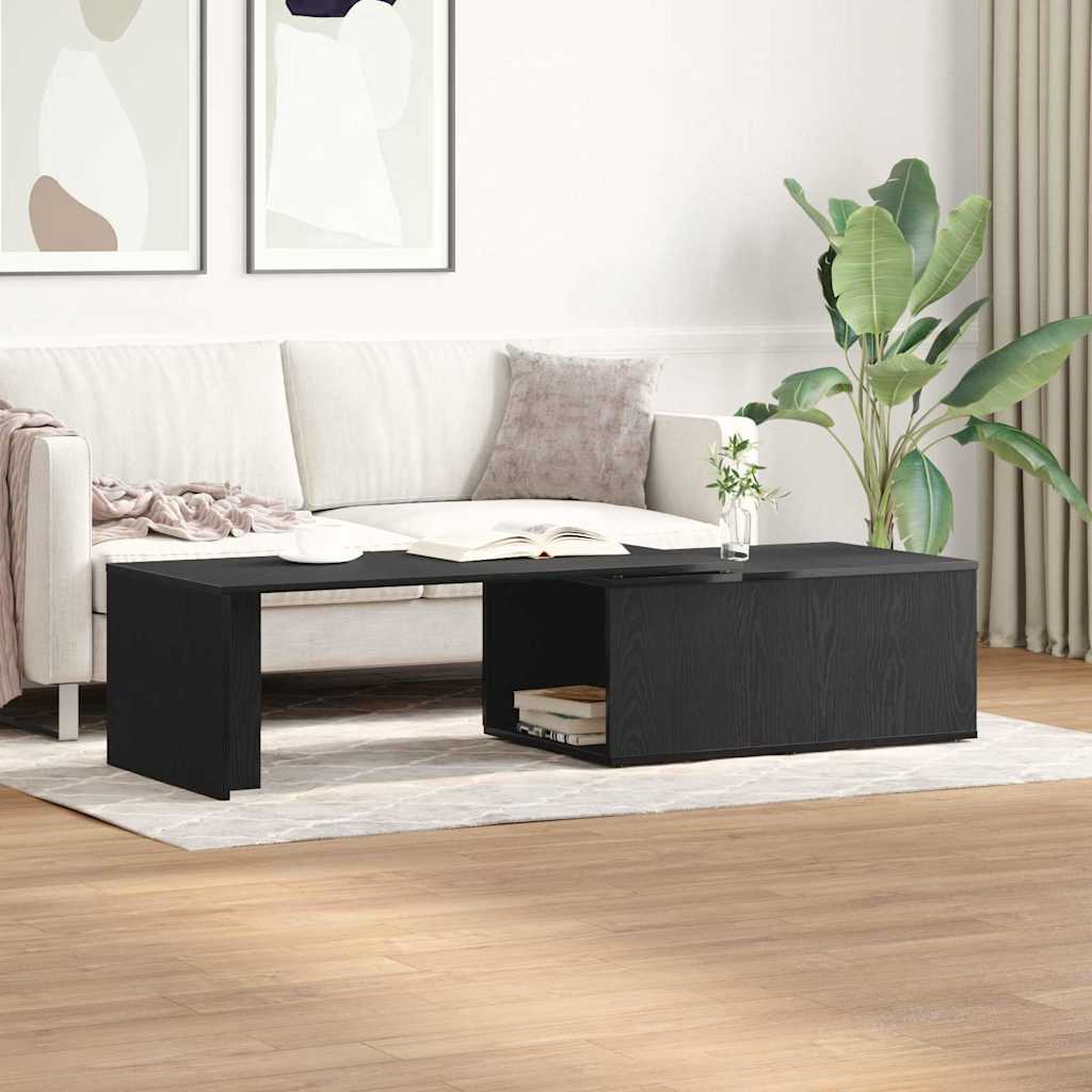 vidaXL Coffee Table Black Oak 150 x 50 x 35 cm Engineered Wood 4