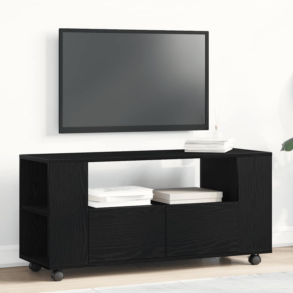 TV Cabinet 102x34,5x43 cm Engineered Wood Black oak