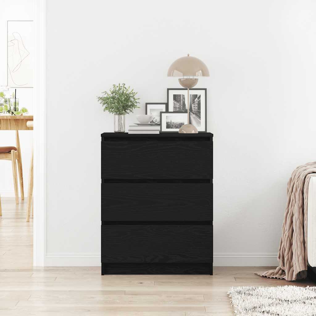 vidaXL Sideboard Black Oak 60x35x76 cm Engineered Wood 3