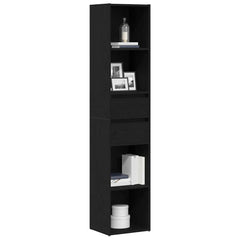 vidaXL Book Cabinet 4-Tier 36 x 30 x 171 cm Engineered Wood Black Oak 3