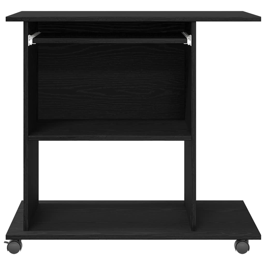 vidaXL Computer Desk Black Oak 80x50x75 cm Engineered Wood 6