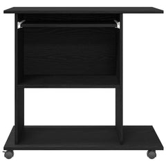 vidaXL Computer Desk Black Oak 80x50x75 cm Engineered Wood 6