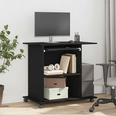 vidaXL Computer Desk Black Oak 80x50x75 cm Engineered Wood 1