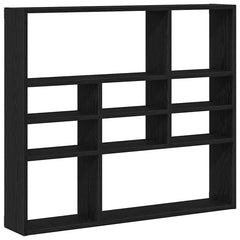 vidaXL Wall Shelf Black Oak 90x16x78 cm Engineered Wood 2