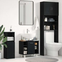 vidaXL Bathroom Cabinet Black Oak 60 x 32 x 54 cm Engineered Wood 1