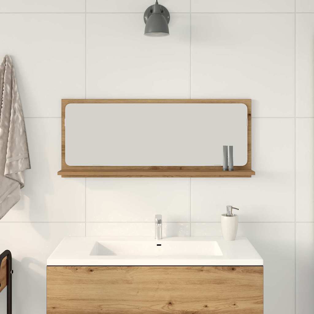 vidaXL Mirror Shelf Artisan oak 90 x 10.5 x 37 cm Engineered Wood 4