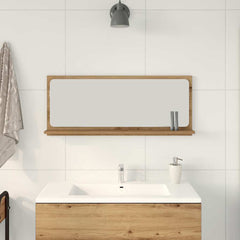 vidaXL Mirror Shelf Artisan oak 90 x 10.5 x 37 cm Engineered Wood 4