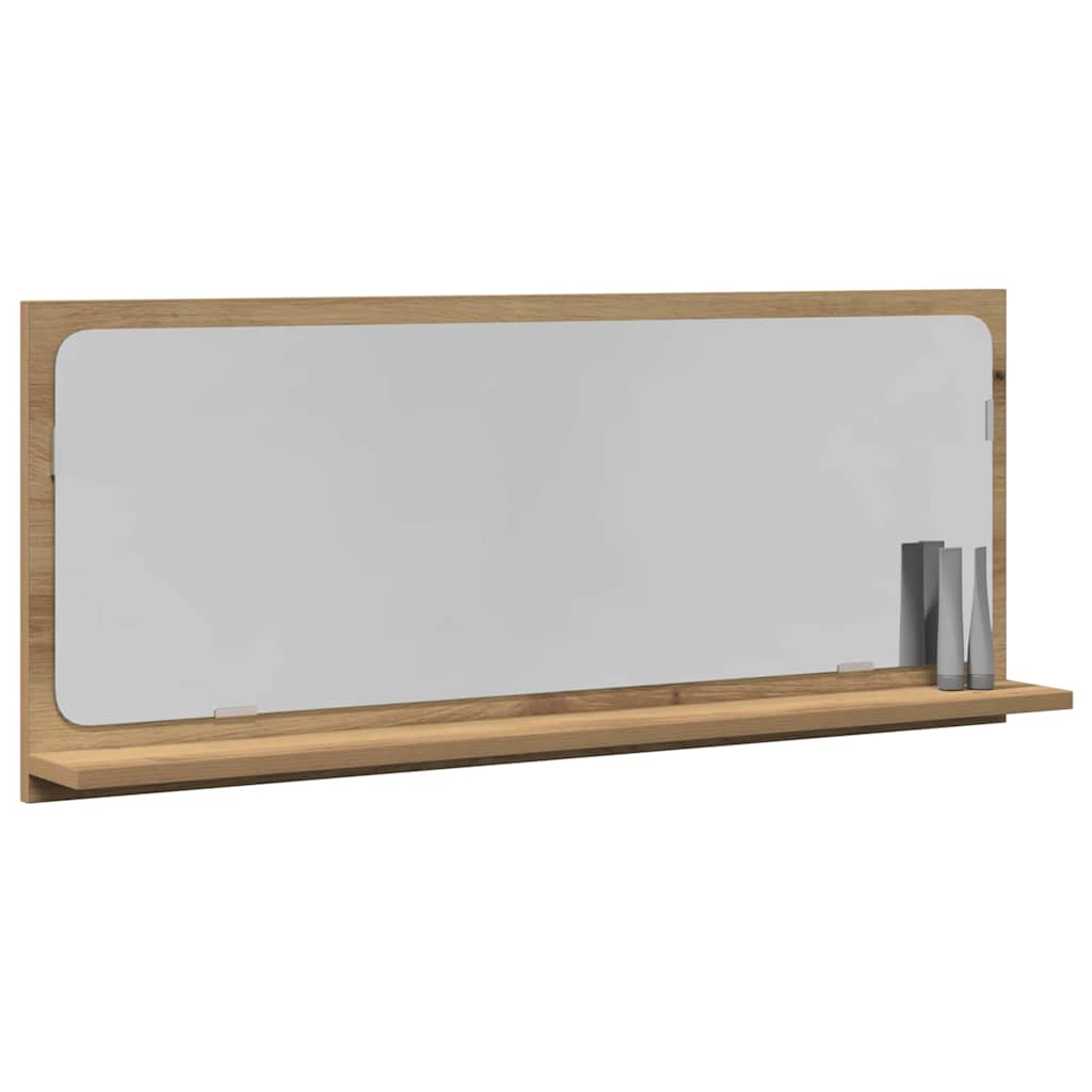 vidaXL Mirror Shelf Artisan oak 90 x 10.5 x 37 cm Engineered Wood 3