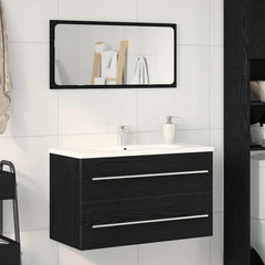 Sink Cabinet 80x38.5x48 cm Engineered Wood Black oak