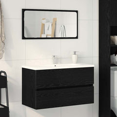 vidaXL Bathroom Cabinet Black Oak 80 x 38.5 x 45 cm Engineered Wood 1