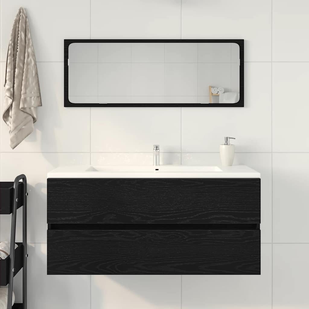vidaXL Sink Cabinet Black Oak 100x38.5x45 cm Engineered Wood 3