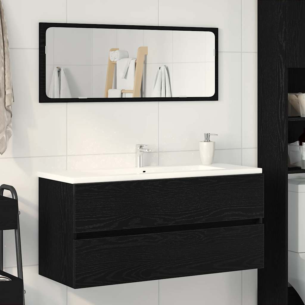 vidaXL Sink Cabinet Black Oak 100x38.5x45 cm Engineered Wood 1