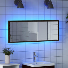 vidaXL LED Bathroom Mirror Black Oak 100 x 8.5 x 37 cm Glass 4