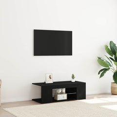 vidaXL TV Cabinet 90 x 39 x 30 cm Black Oak Engineered Wood 1