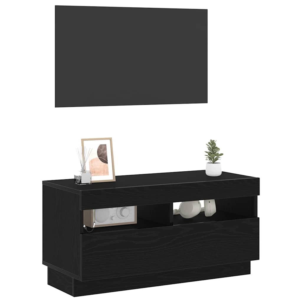 vidaXL TV Cabinet 80 x 35 x 40 cm Black Oak Engineered Wood 3