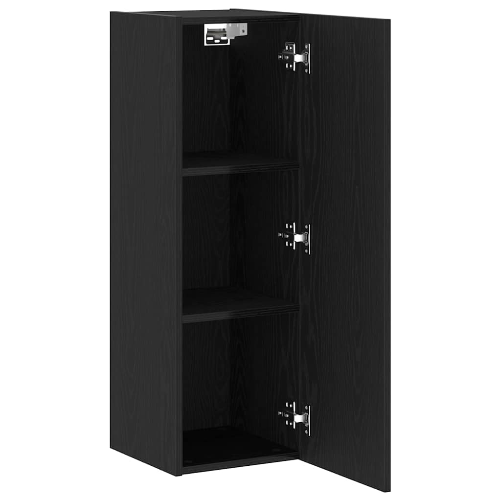 vidaXL Wall TV Cabinet 30.5 x 30 x 90 cm Black Oak Engineered Wood 5