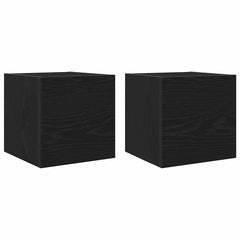 vidaXL Wall Mounted TV Cabinet 2 pcs Black Oak Engineered Wood 6