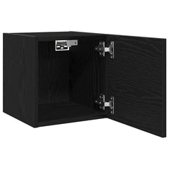 vidaXL Wall Mounted TV Cabinet 2 pcs Black Oak Engineered Wood 2