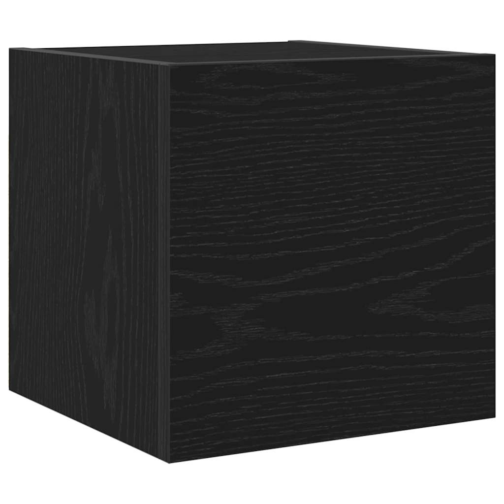 vidaXL Wall Mounted TV Cabinet 2 pcs Black Oak Engineered Wood 5