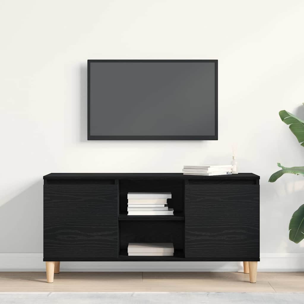 vidaXL TV Cabinet 102 x 35 x 50 cm Black Oak Engineered Wood 4