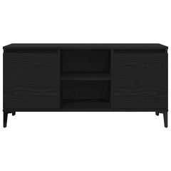 vidaXL TV Cabinet 102 x 35 x 50 cm Black Oak Engineered Wood 6