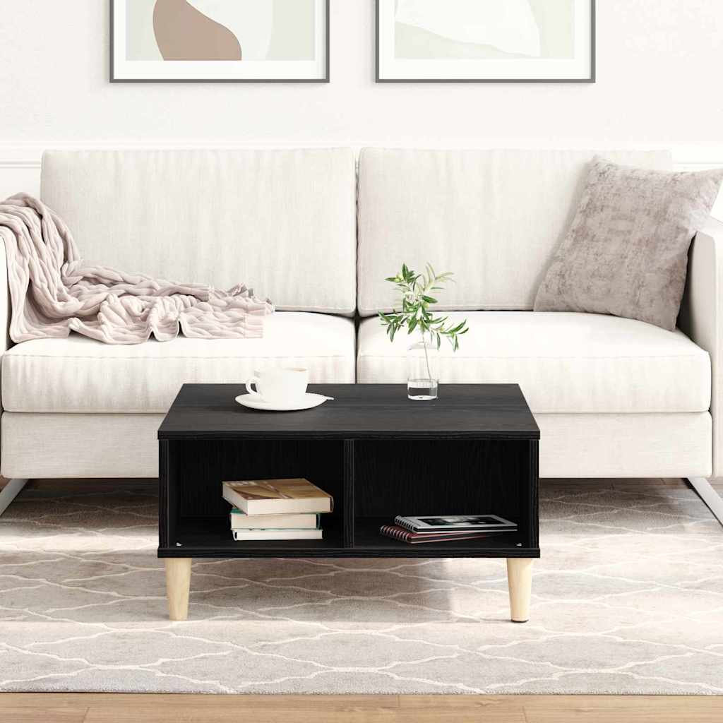 vidaXL Coffee Table Black Oak 60 x 60 x 30 cm Engineered Wood 4