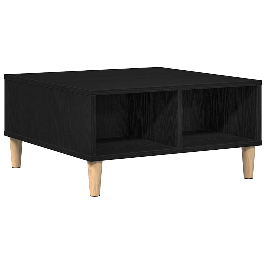 vidaXL Coffee Table Black Oak 60 x 60 x 30 cm Engineered Wood 2
