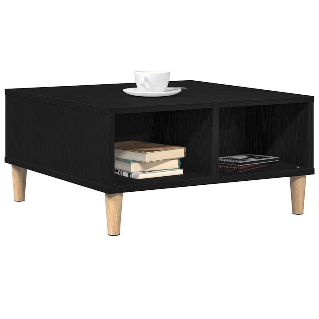 vidaXL Coffee Table Black Oak 60 x 60 x 30 cm Engineered Wood 3