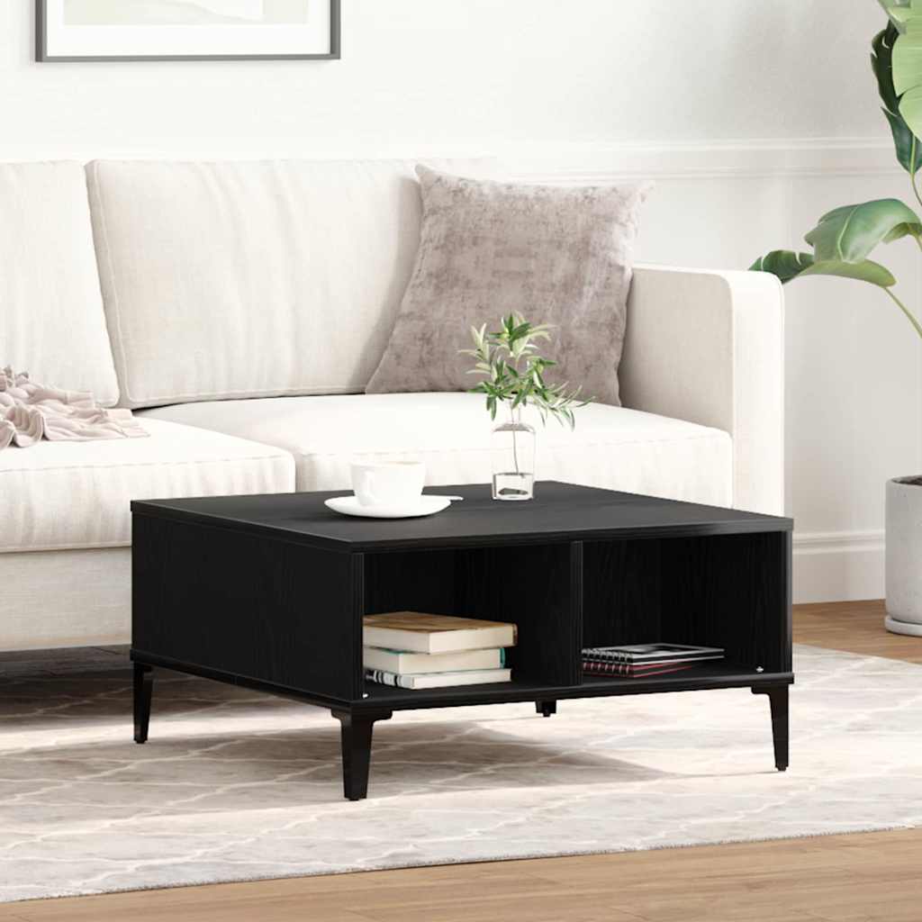vidaXL Coffee Table Black Oak 60 x 60 x 30 cm 1