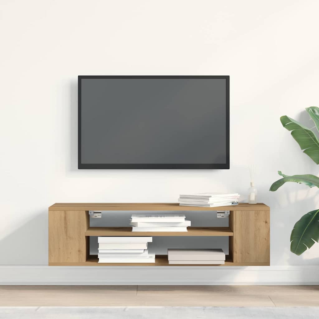 vidaXL TV Cabinet 100 x 30 x 26.5 cm Artisian oak Engineered Wood 4