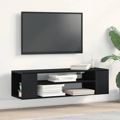 vidaXL TV Cabinet 100 x 30 x 26.5 cm Black Oak Engineered Wood 1