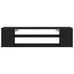 vidaXL TV Cabinet 100 x 30 x 26.5 cm Black Oak Engineered Wood 6