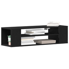 vidaXL TV Cabinet 100 x 30 x 26.5 cm Black Oak Engineered Wood 3